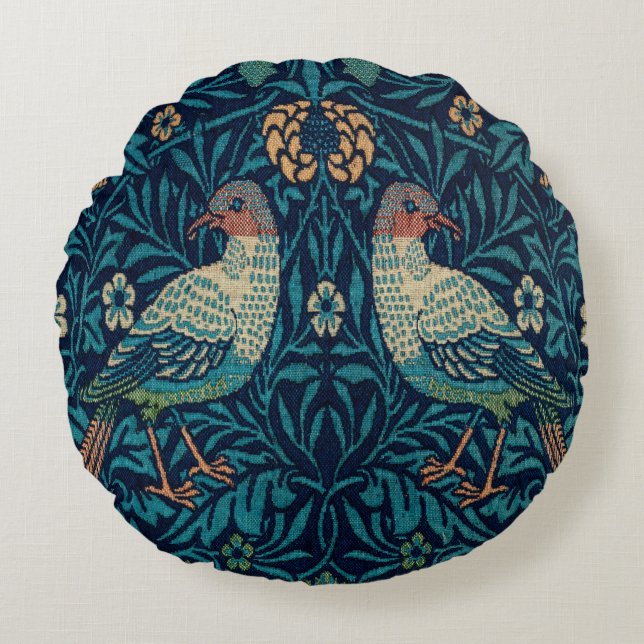 William Morris Fasane Rundes Kissen (Vorderseite)