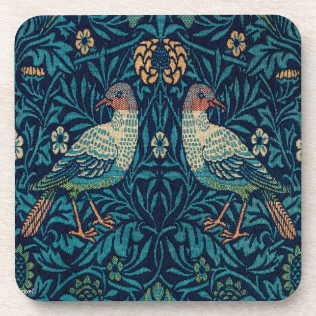 William Morris Fasanen Getränkeuntersetzer (Vorderseite)