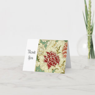 William Morris feine rote Blumentapete Dankeskarte