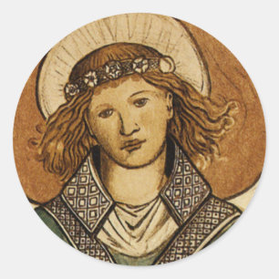 William Morris feine Vintage-Engel Runder Aufkleber