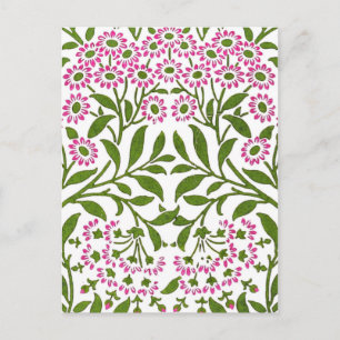 William Morris Fine Pink Floral Wallpaper Postkarte