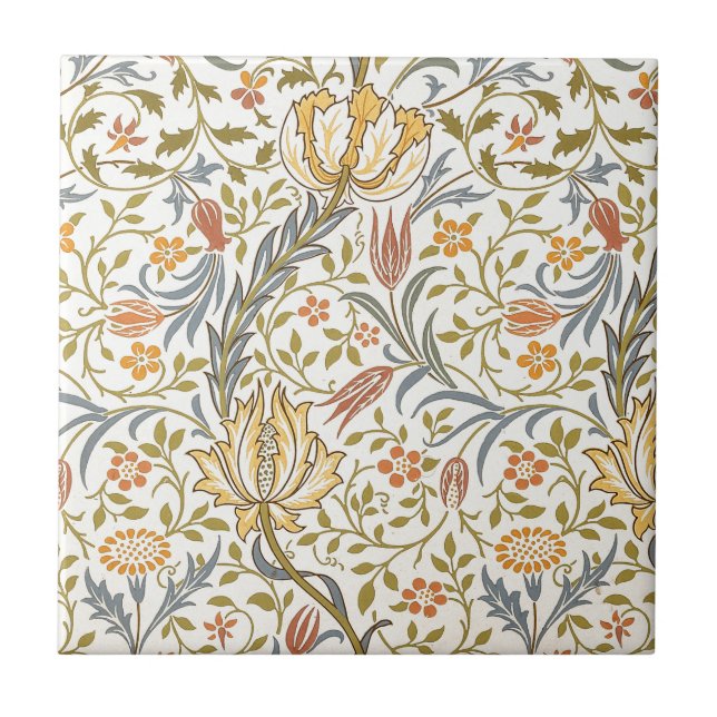 William Morris Flora Design Fliese (Vorderseite)