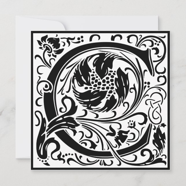 William Morris Floral Alphabet Monogram Letter C Einladung (Vorderseite)