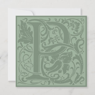 William Morris Floral Alphabet Monogram Letter P Einladung