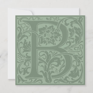 William Morris Floral Alphabet Monogramm Buchstabe Einladung