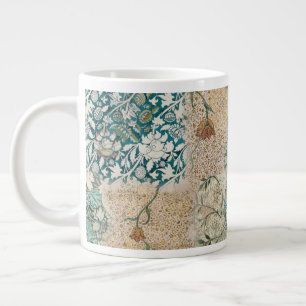 William Morris Floral Aquamarin Coral Cottagecore  Jumbo-Tasse