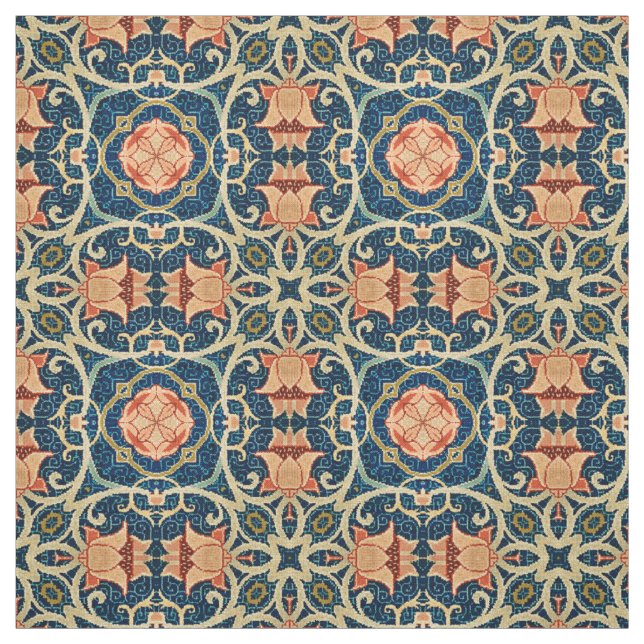 William Morris Floral Arabesque Geometric Pattern Stoff (Muster)