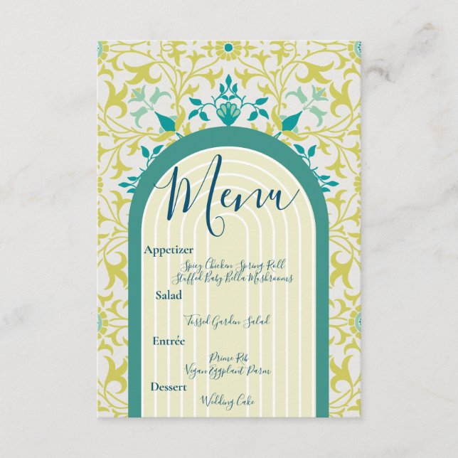 William Morris Floral Art Deco Begleitkarte (Vorderseite)