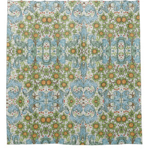 William Morris Floral Blume Acanthus Verlasst Blue Duschvorhang