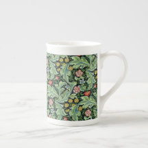 William Morris Floral Blume Carnation Pink Green