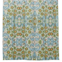William Morris Floral Blumen Acanthus Blätter Blau