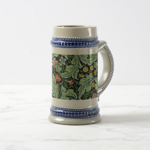 William Morris Floral Blumen Nelke Rosa Grün Bierglas
