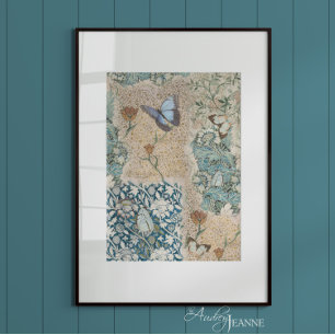 William Morris Floral Butterfly Garden Decoupage Seidenpapier