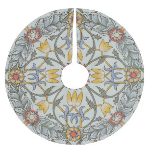 William Morris Floral Circle Flower Illustration Polyester Weihnachtsbaumdecke