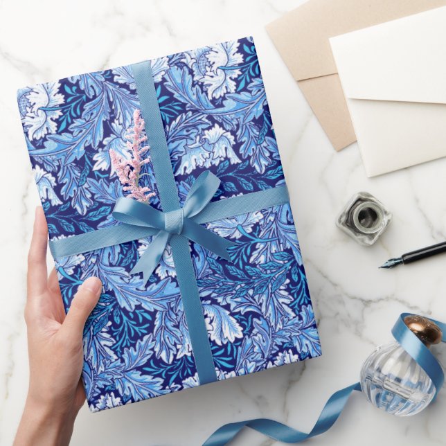 William Morris Floral, Cobalt Blue und White Geschenkpapier (Schenken)