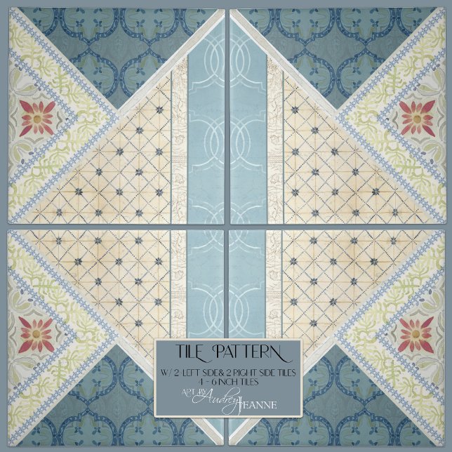 William Morris Floral Craftsman Era Collage RIGHT Fliese (Von Creator hochgeladen)