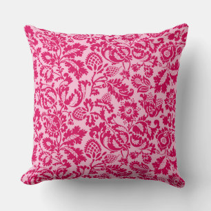 William Morris Floral Damask, Fuchsia und Pink Kissen
