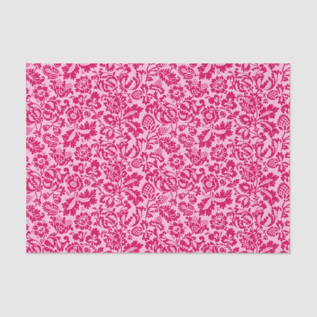 William Morris Floral Damask, Fuchsia und Pink Seidenpapier (Vorderseite)