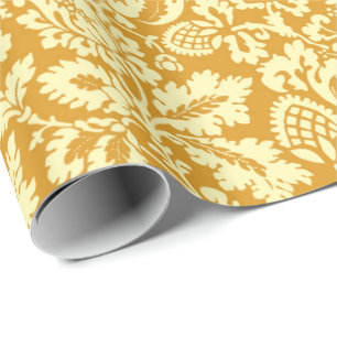 William Morris Floral Damask, Mustard Yellow Geschenkpapier