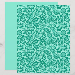 William Morris Floral Damask, Türkis und Aqua