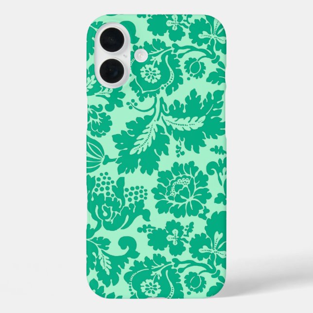 William Morris Floral Damask, Türkis und Aqua Case-Mate iPhone Hülle (Rückseite)