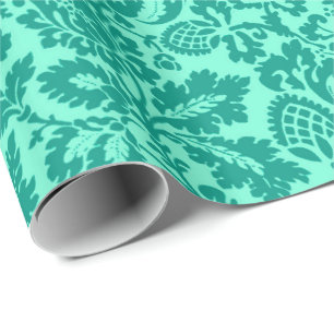 William Morris Floral Damask, Türkis und Aqua Geschenkpapier