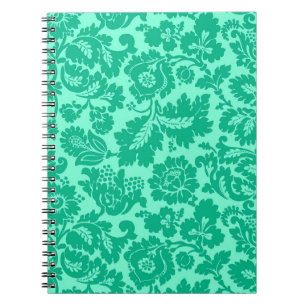 William Morris Floral Damask, Türkis und Aqua Notizblock