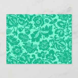 William Morris Floral Damask, Türkis und Aqua Postkarte