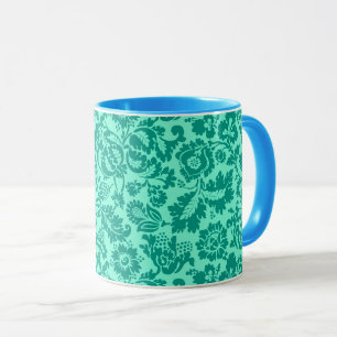 William Morris Floral Damask, Türkis und Aqua Tasse