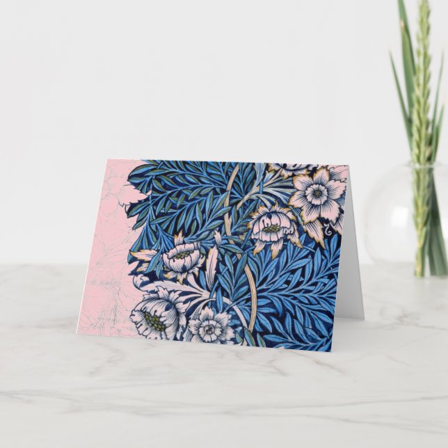 William Morris FLORAL FLORAL Note Card IN PINKS (Vorderseite)