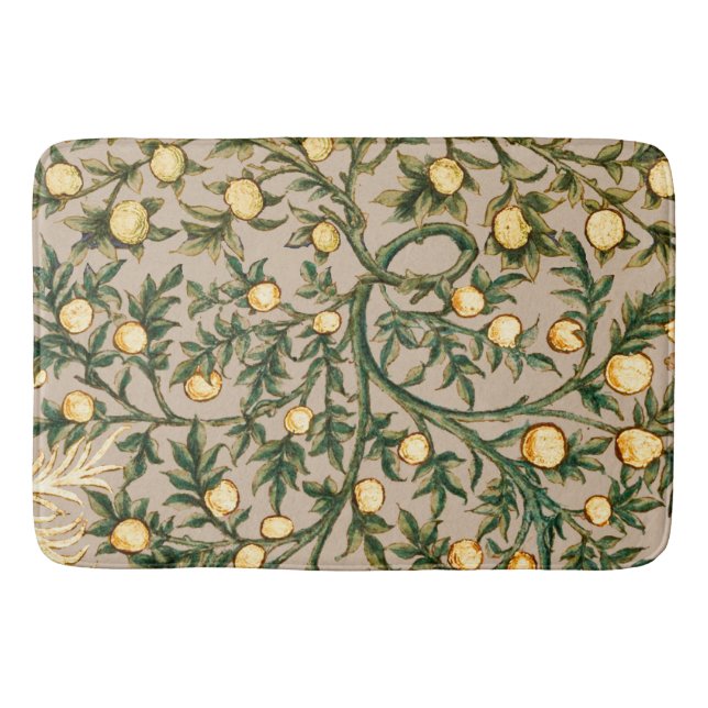 William Morris Floral Fruit Garden Blume Classic Badematte (Vorderseite)