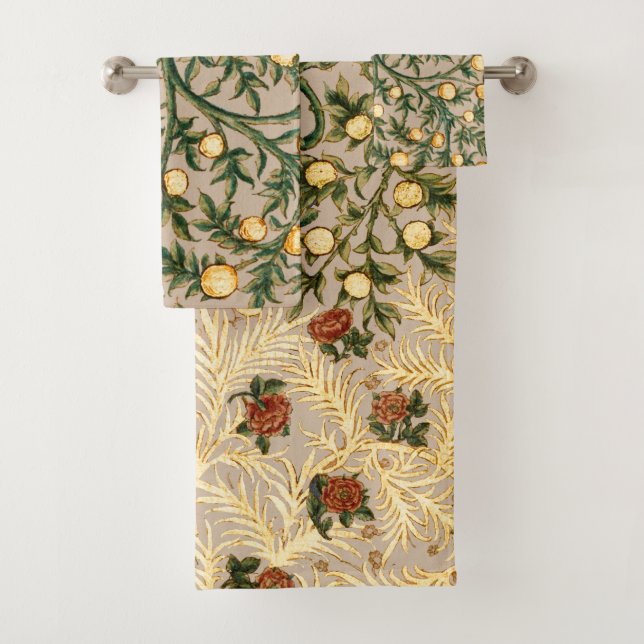 William Morris Floral Fruit Garden Blume Classic Badhandtuch Set (Insitu)