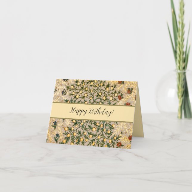 William Morris Floral Fruit Garden Blume Classic Dankeskarte (Vorderseite)