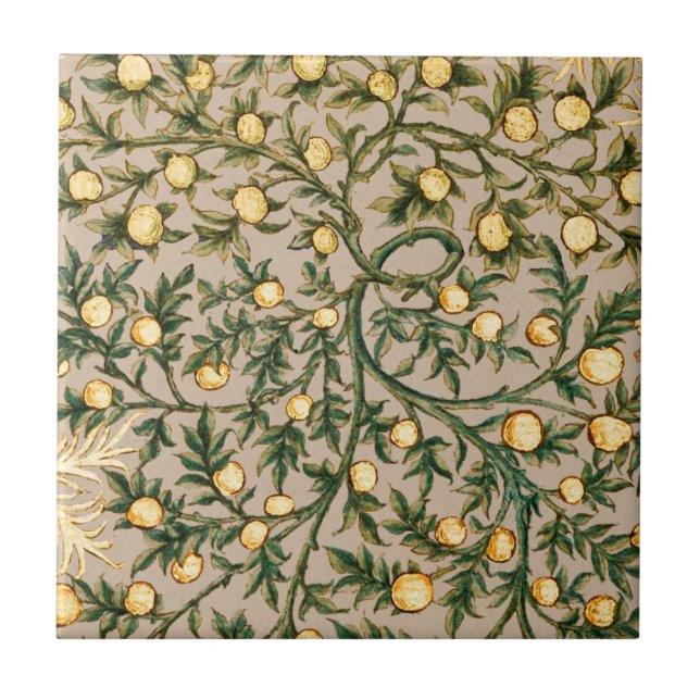 William Morris Floral Fruit Garden Blume Classic Fliese (Vorderseite)