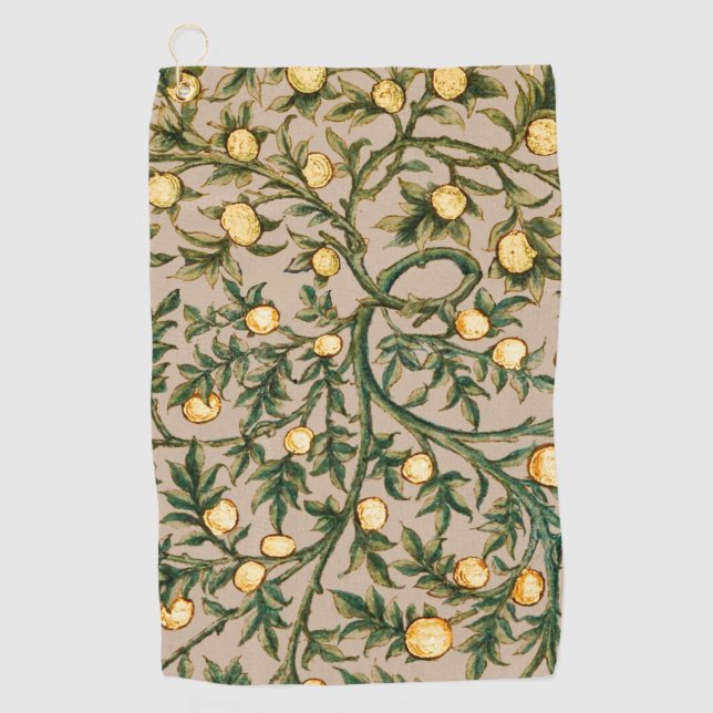 William Morris Floral Fruit Garden Blume Classic Golfhandtuch (Vorderseite)
