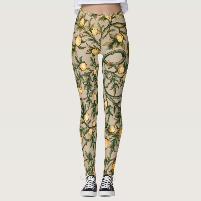 William Morris Floral Fruit Garden Blume Classic Leggings (Vorderseite)