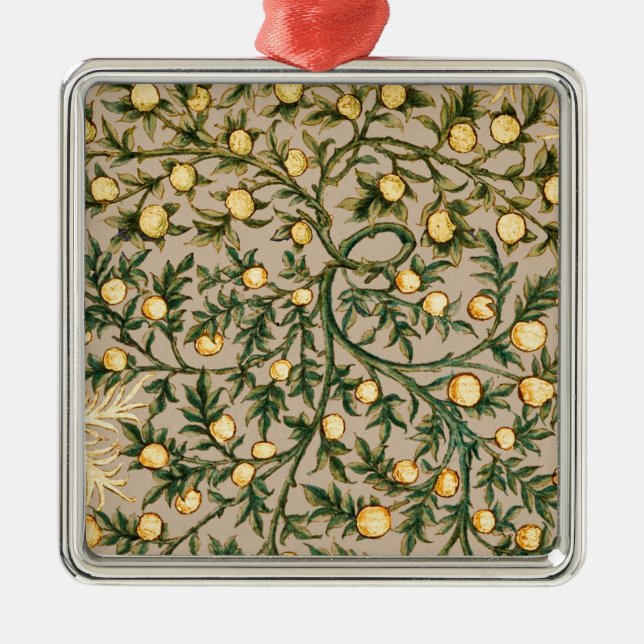 William Morris Floral Fruit Garden Blume Classic Ornament Aus Metall (Vorne)