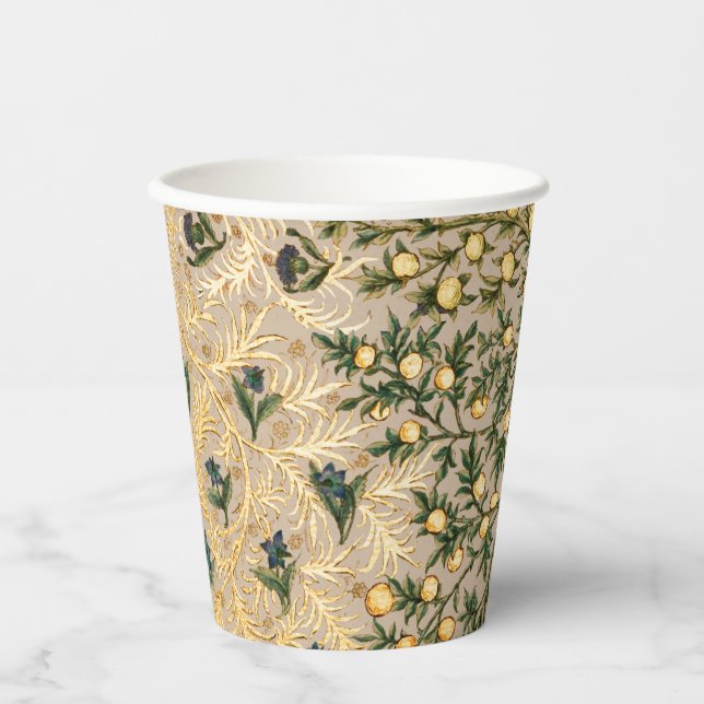 William Morris Floral Fruit Garden Blume Classic Pappbecher (Vorderseite)