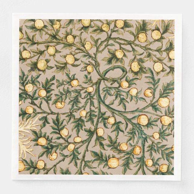 William Morris Floral Fruit Garden Blume Classic Serviette (Vorderseite)