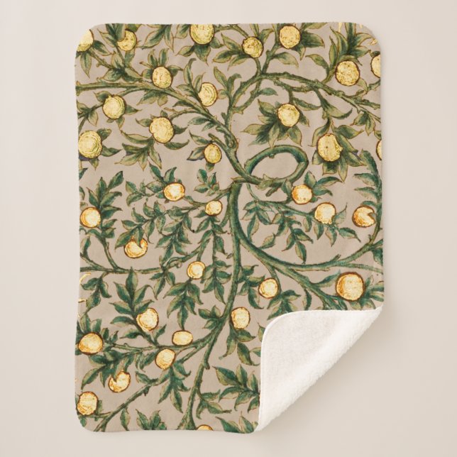 William Morris Floral Fruit Garden Blume Classic Sherpadecke (Vorderseite)