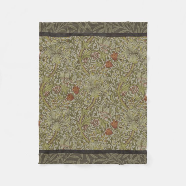 William Morris Floral lila willow art print design Fleecedecke (Vorderseite)