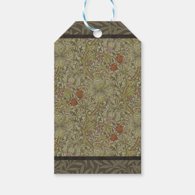 William Morris Floral lila willow art print design Geschenkanhänger (Vorderseite)