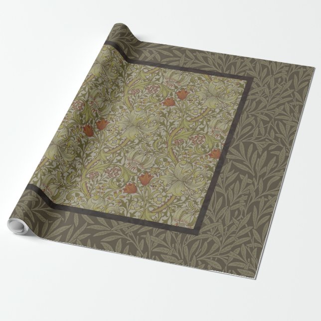 William Morris Floral lila willow art print design Geschenkpapier (Ungerollt)