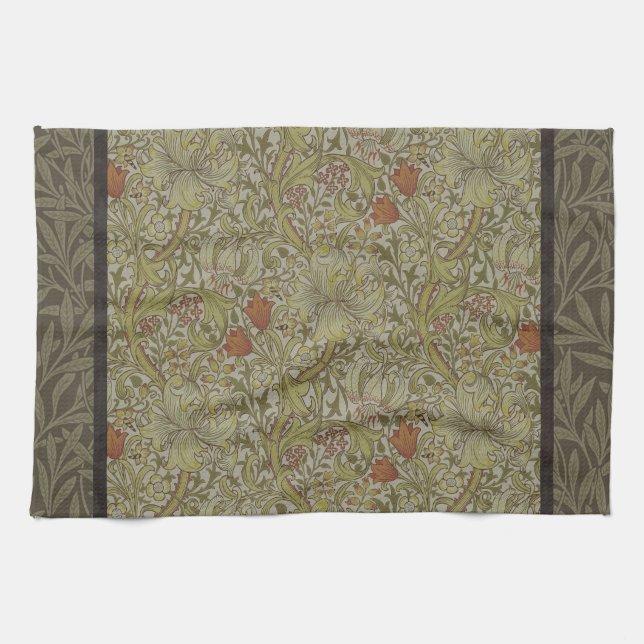 William Morris Floral lila willow art print design Geschirrtuch (Horizontal)