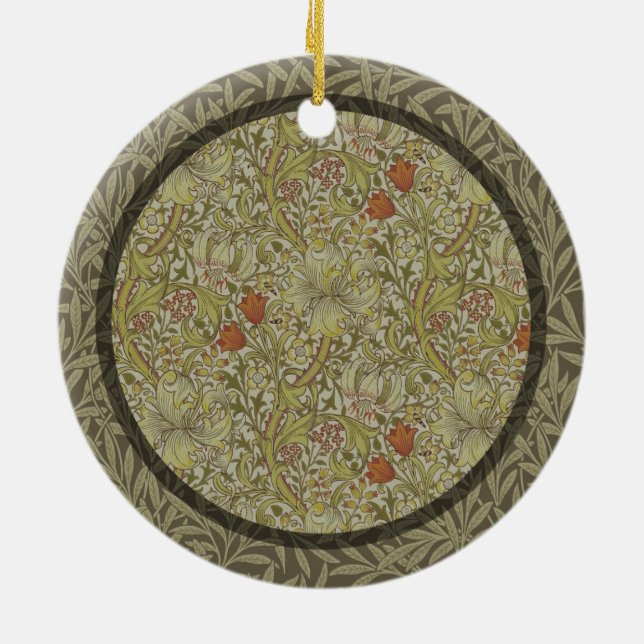 William Morris Floral lila willow art print design Keramik Ornament (Hinten)