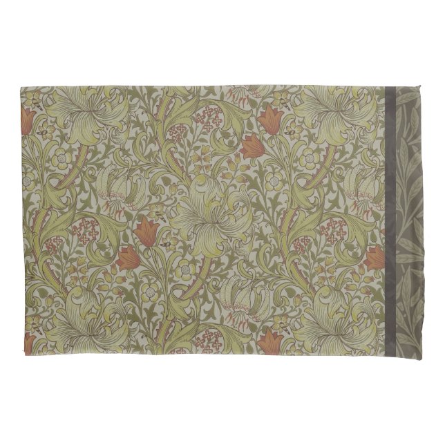 William Morris Floral lila willow art print design Kissenbezug (Vorderseite)