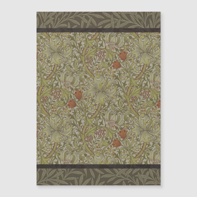 William Morris Floral lila willow art print design Magnetkarte (Vorderseite)