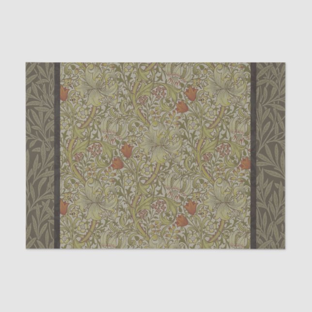 William Morris Floral lila willow art print design Seidenpapier (Vorderseite)