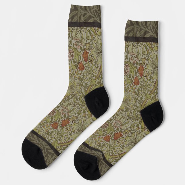 William Morris Floral lila willow art print design Socken (Linkes Detail)