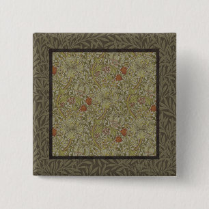 William Morris Floral Lilie Weide Kunst druck desi Button